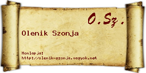 Olenik Szonja névjegykártya